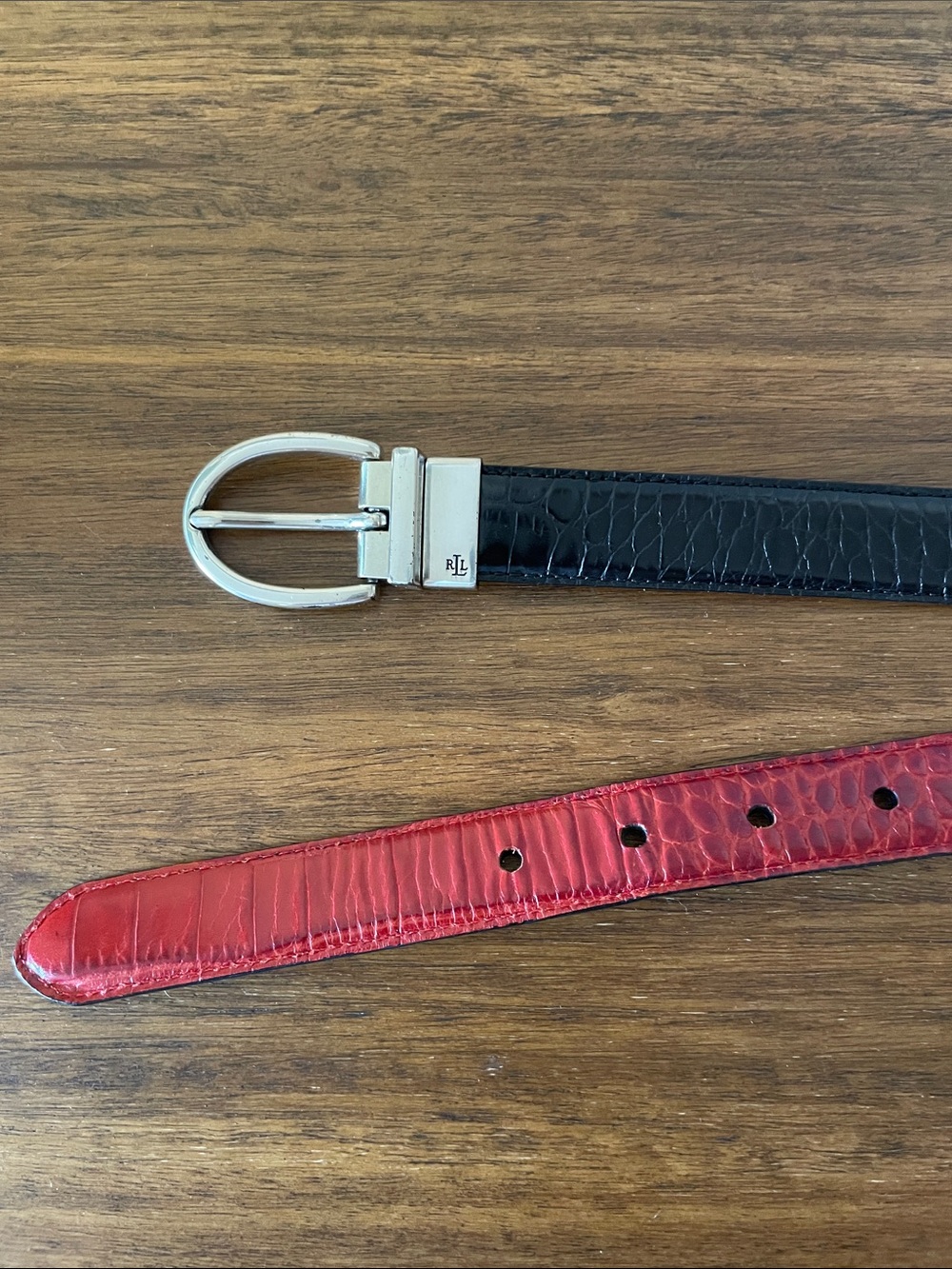 Vintage Ralph Lauren Reversible Leather Croc Belt
